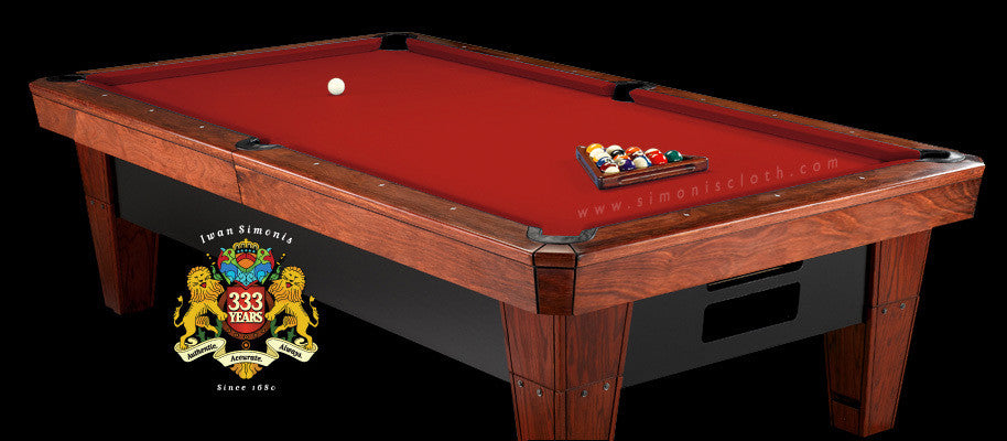 8' Simonis 860 Pool Table Cloth - Red