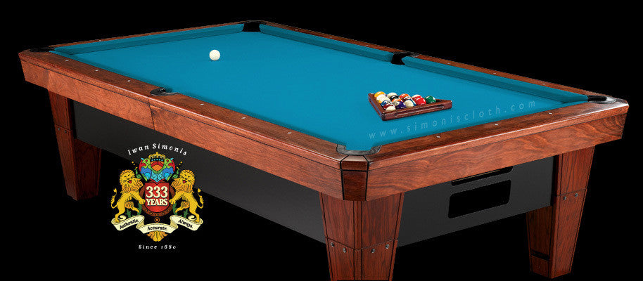 7' Simonis 860 Pool Table Cloth - Tournament Blue
