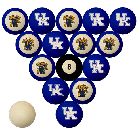 NCAA Kentucky Wildcats Numbered Pool Balls Set - College Football Billiards
