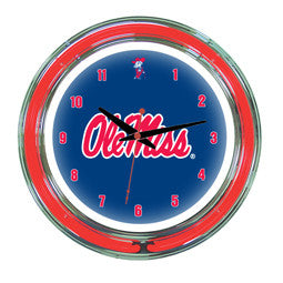 Ole Miss Rebels 14" Neon Clock