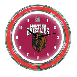 Montana Grizzlies 14" Neon Clock