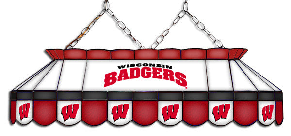 Wisconsin Badgers Stained Glass Pool Table Light