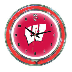 Wisconsin Badgers 14" Neon Clock