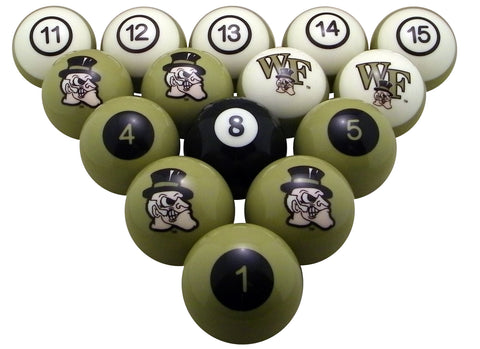 NCAA Wake Forest Demon Deacons Numbered Pool Balls Set - College Billiards