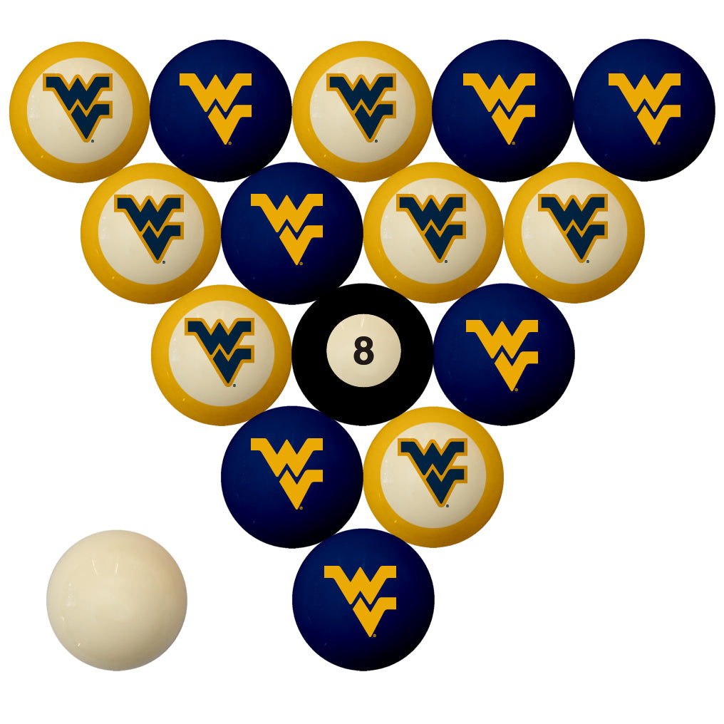 West Virginia WVU Mountaineers Billiard Ball Set - NUMBERED