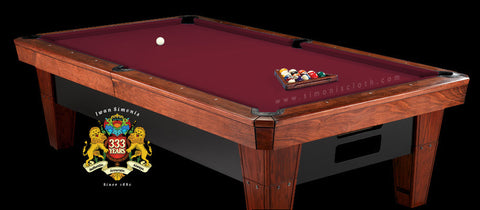 9' Simonis 860 Pool Table Cloth - Wine