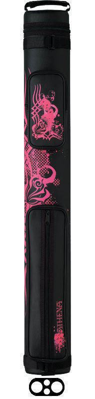 Athena ATHC01 2Bx2S Black and Pink Tribal Rose Billiards Pool Cue Stick Case