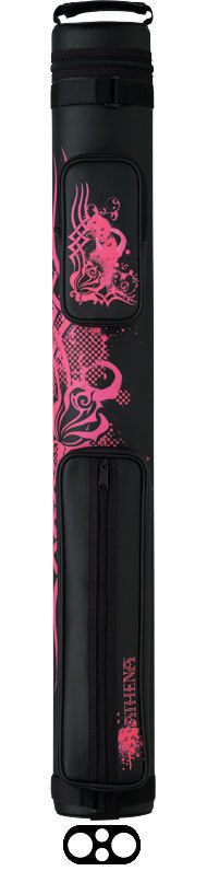 Athena ATHC01 2Bx2S Black and Pink Tribal Rose Billiards Pool Cue Stick Case - coolpooltables.com