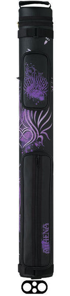Athena ATHC02 2Bx2S Black With Purple Tribal Heart Design Billiards Pool Cue Stick Case - coolpooltables.com