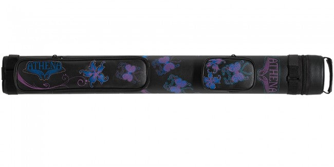 Athena ATHC08 2x2 Billiards Pool Cue Stick Case (Black/Blue/Purple Butterflies)