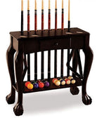 Carved Leg 8 Cue Floor Rack w/ Drawer - coolpooltables.com