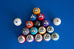 Dynasphere Platinum 2-1/4 in. Belgian Billiards Pool Balls Set w/ Racks