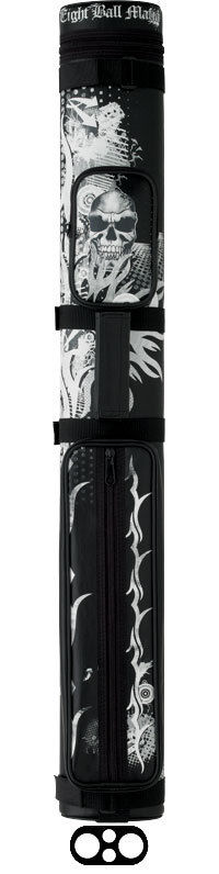 Action EBMC22 A 2Bx2S Black With Grunge Deathscape Skulls and Graphics Billiards Pool Cue Stick Case - coolpooltables.com