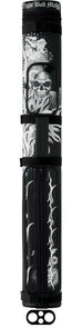 Action EBMC22 A 2Bx2S Black With Grunge Deathscape Skulls and Graphics Billiards Pool Cue Stick Case