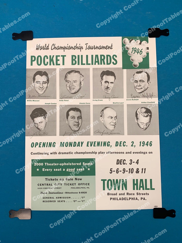 Billiard Poster - 1946 World Championship Tournament