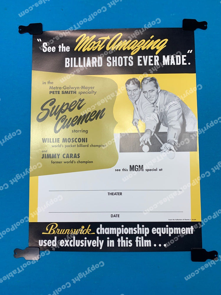Billiard Poster - Willie Mosconi, Jimmy Caras