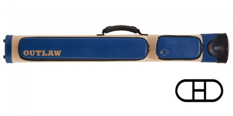 Outlaw OLX22 BLUE 2Bx2S Tan/Black/Blue Billiards Pool Cue Stick Case