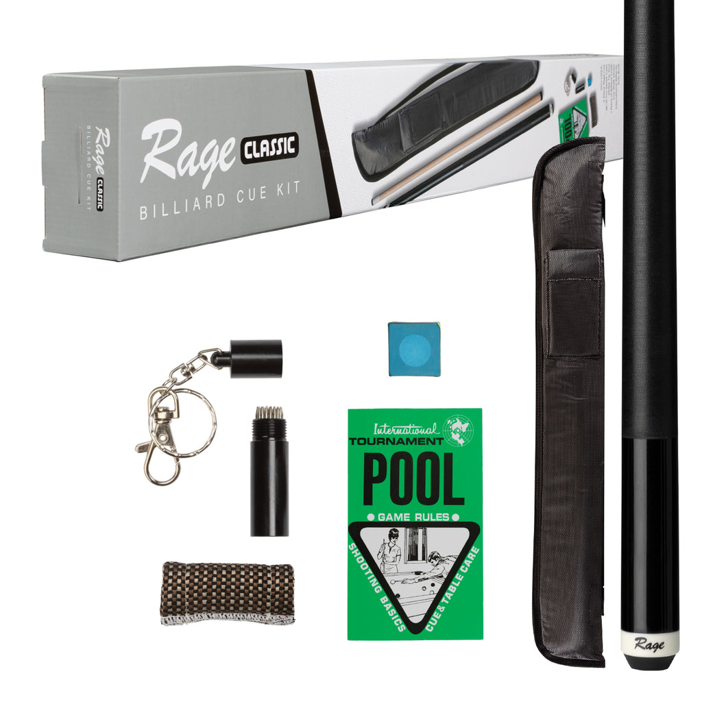 Rage Pro Series Kit RGPSBLK - Pool Cue, Case, Chalk & More!