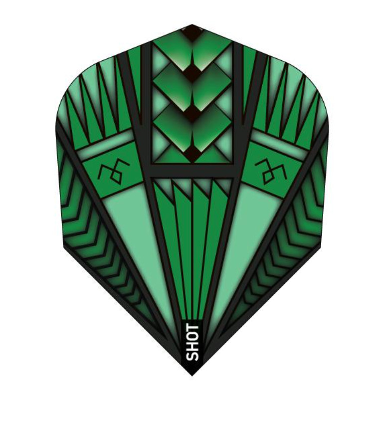 Shot! Darts SF6589 Armour Green Dart Flight Set - Small Standard