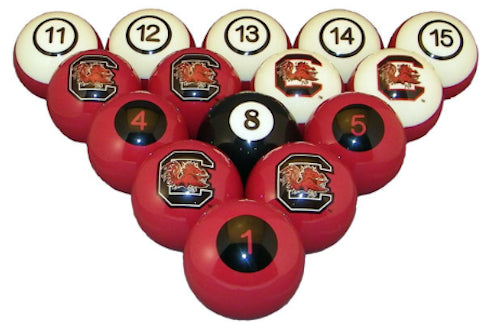 USC South Carolina Gamecocks NCAA Collegiate Billiards Pool Ball Sets College