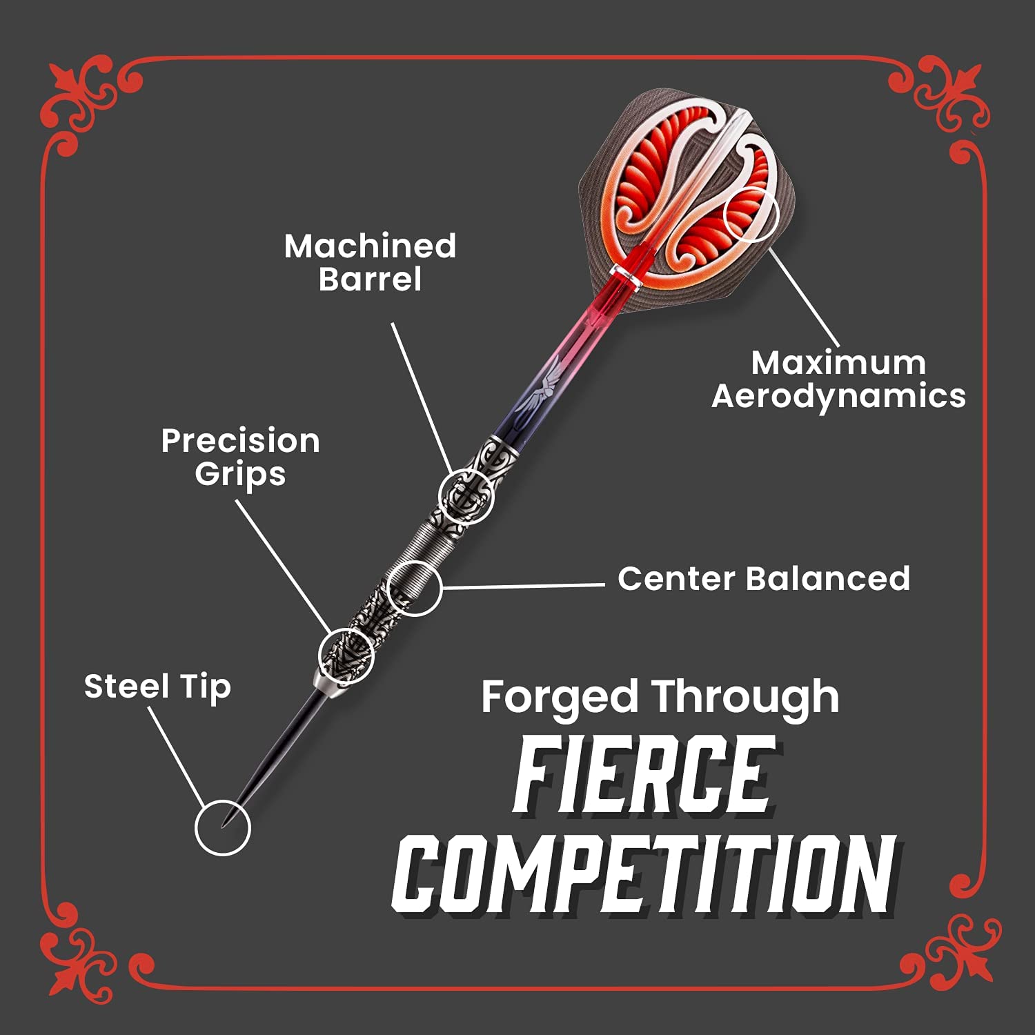 Warrior Hautoa Steel Tip Dart Set 24gm - coolpooltables.com